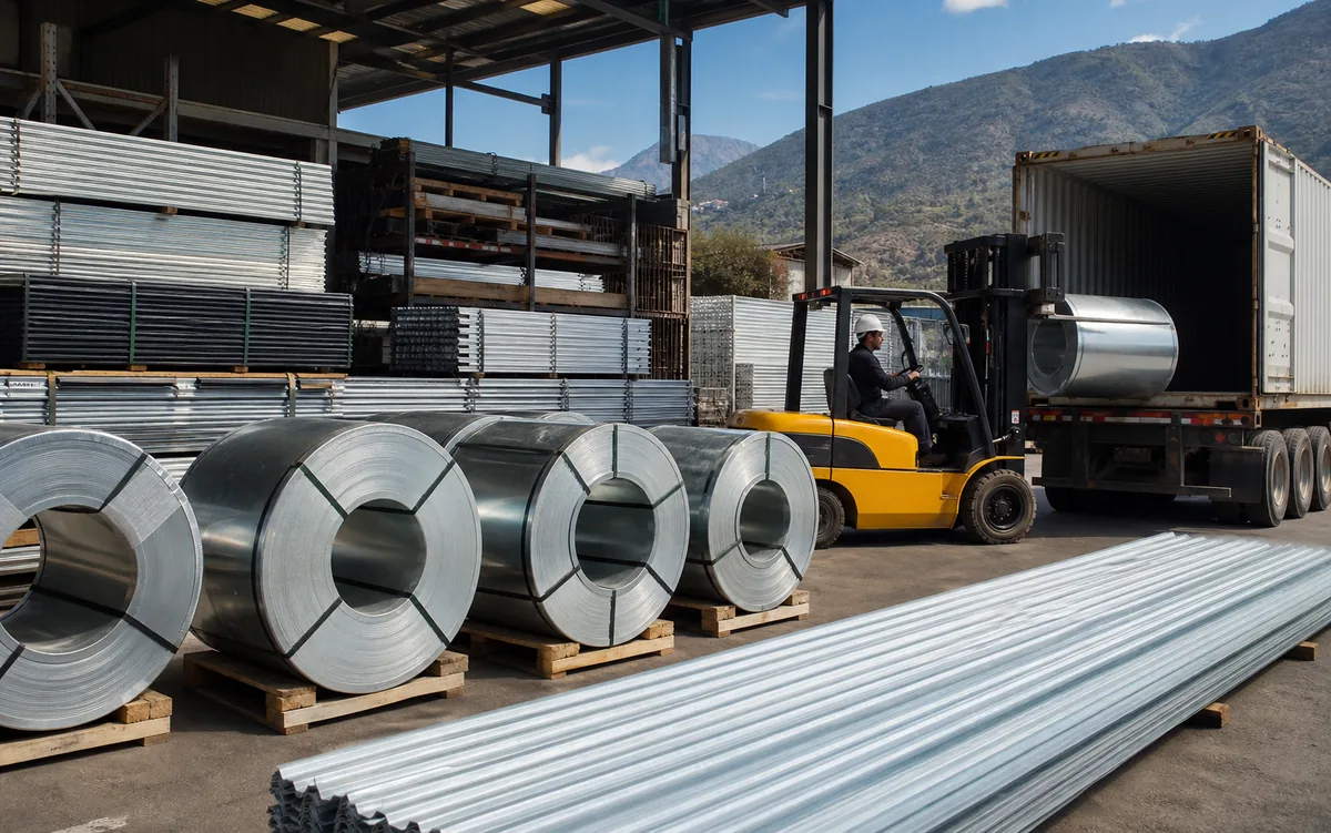 Galvanized coils and roofing sheets prepared for a Chilean distributor