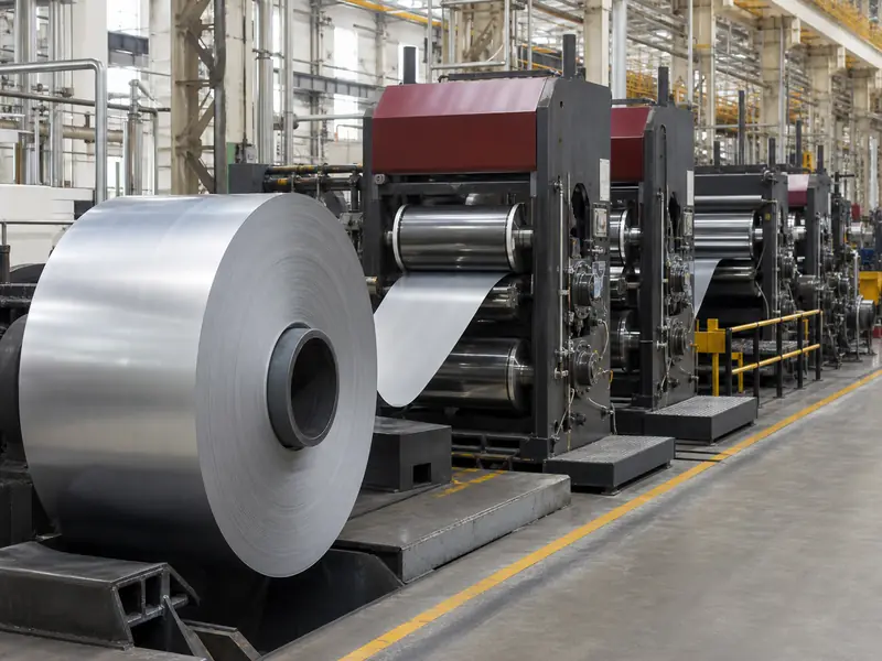 Cold rolling steel coil production line with polished rollers and finished cold-rolled coil