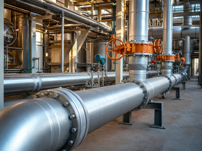 Industrial steel pipe and tube system in a processing facility