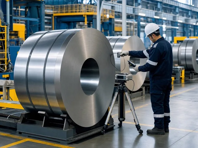 Steel coil quality inspection in the factory
