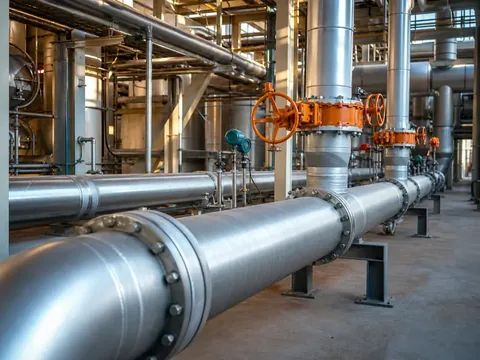 Industrial steel pipe and tube system in a processing facility