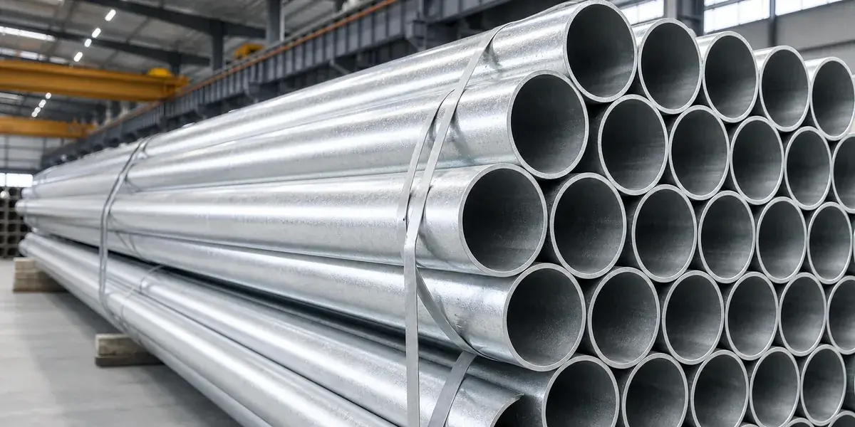 Galvanized Rectangular Steel Pipe — hot-dip galvanized steel pipe bundle showing consistent zinc coating quality