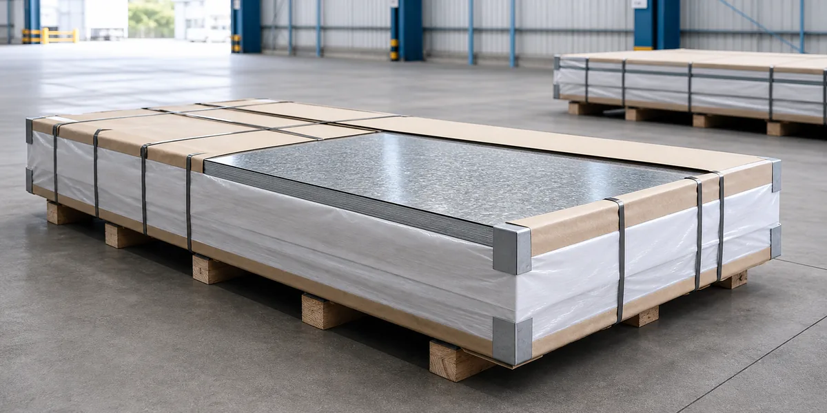 Zero Spangle Galvanized Steel Sheet — galvanized steel sheet stack with export-ready protective packaging