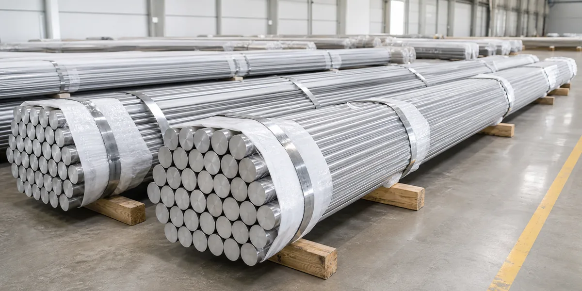 Stainless Steel Hex Bar product display — stainless steel bars secured in export-ready protective packaging