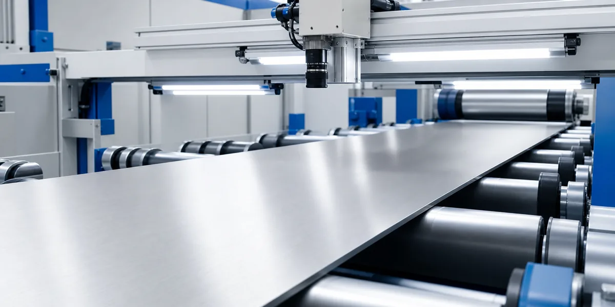 2205 Duplex Stainless Steel Sheet product display — stainless steel sheet undergoing controlled surface finish inspection