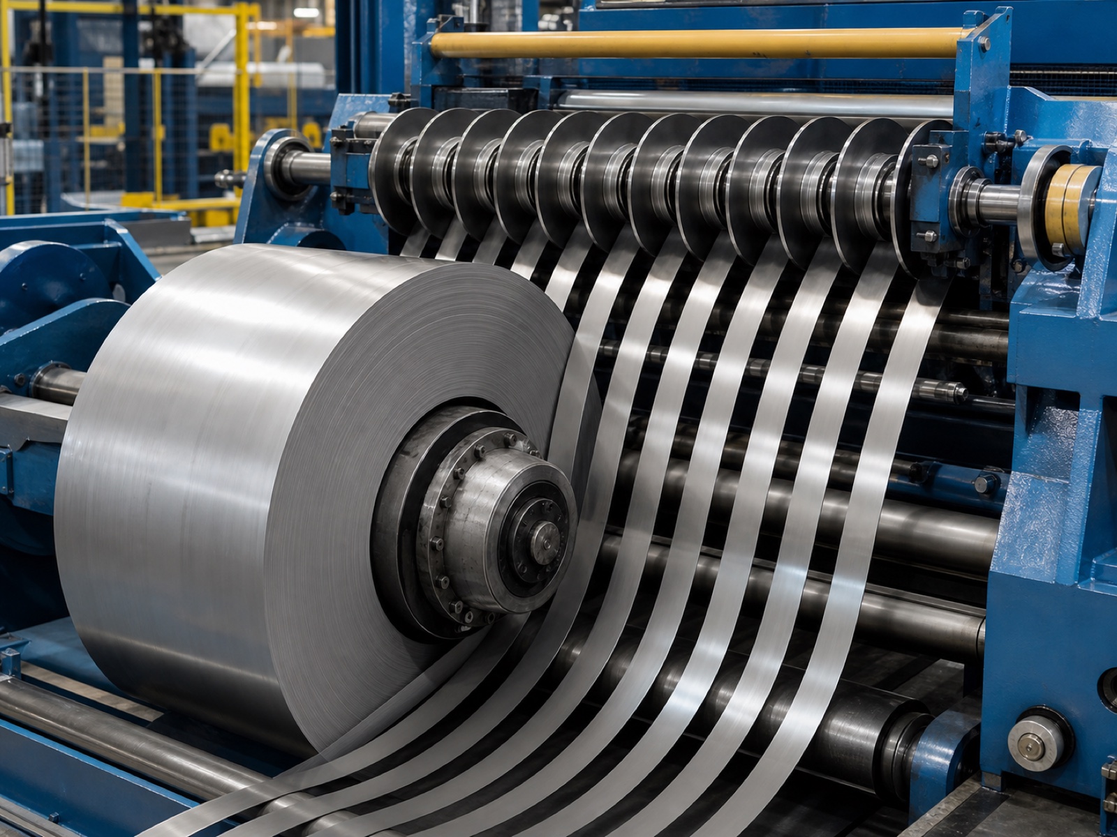 Steel coil slitting line
